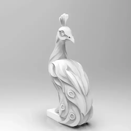 Mystical Peacock Statue Minimalist