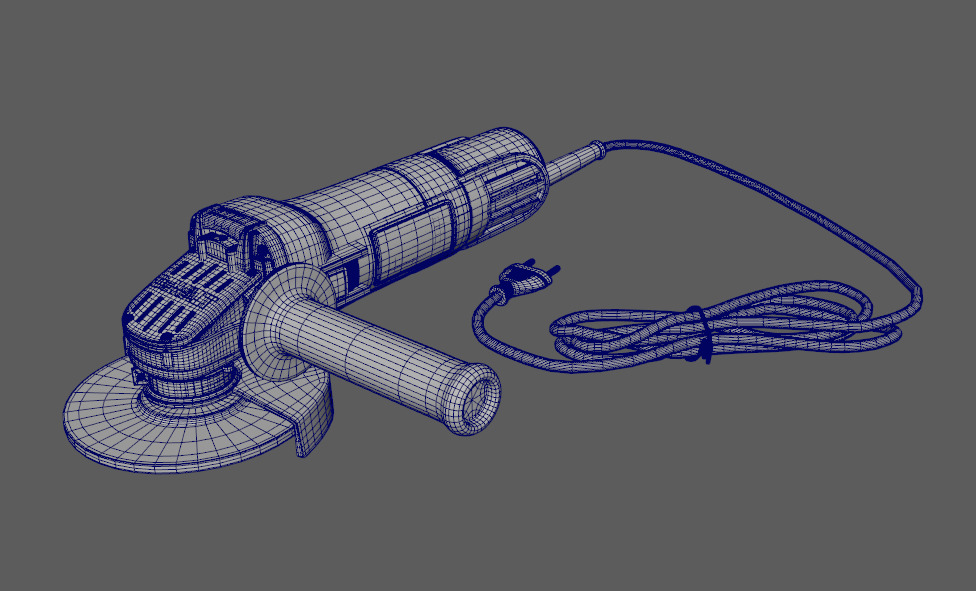 3d model Angle grinder DeWalt Low-poly 3D model_11