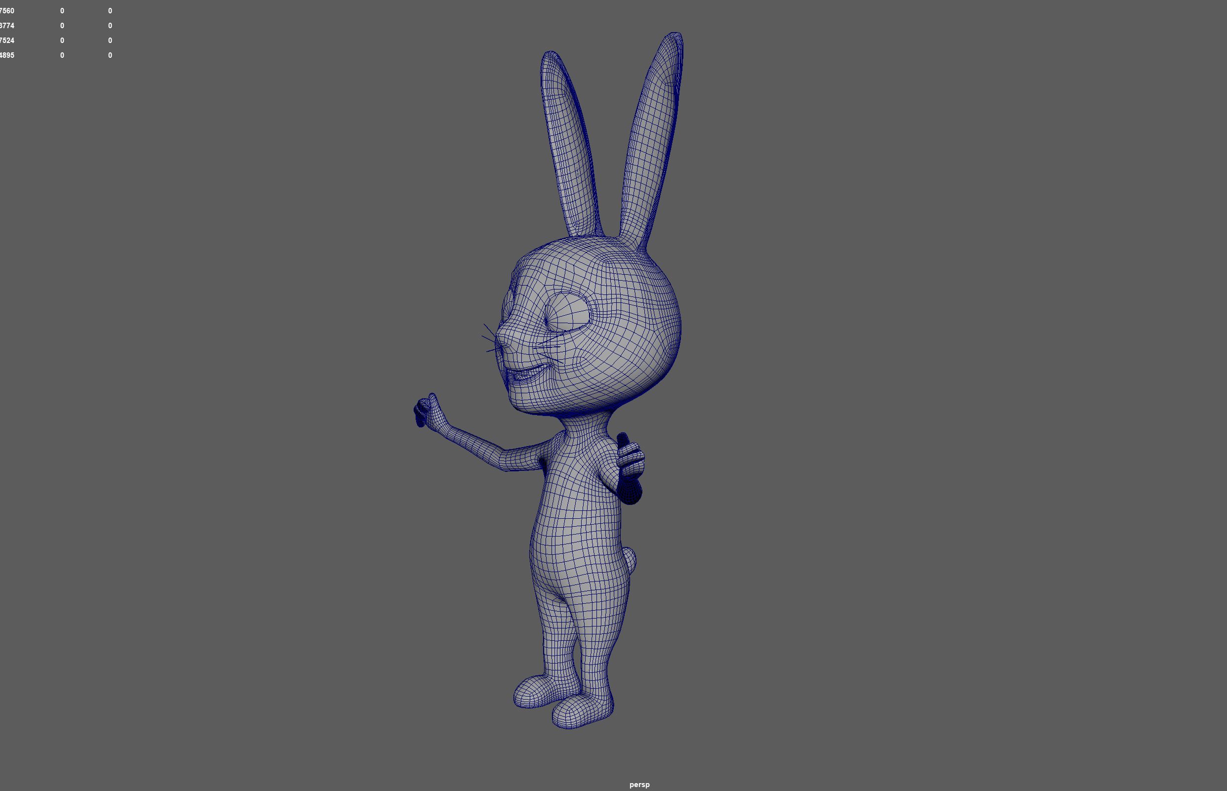 3D Rabbit Character Model Low-poly Low-poly 3D model_11