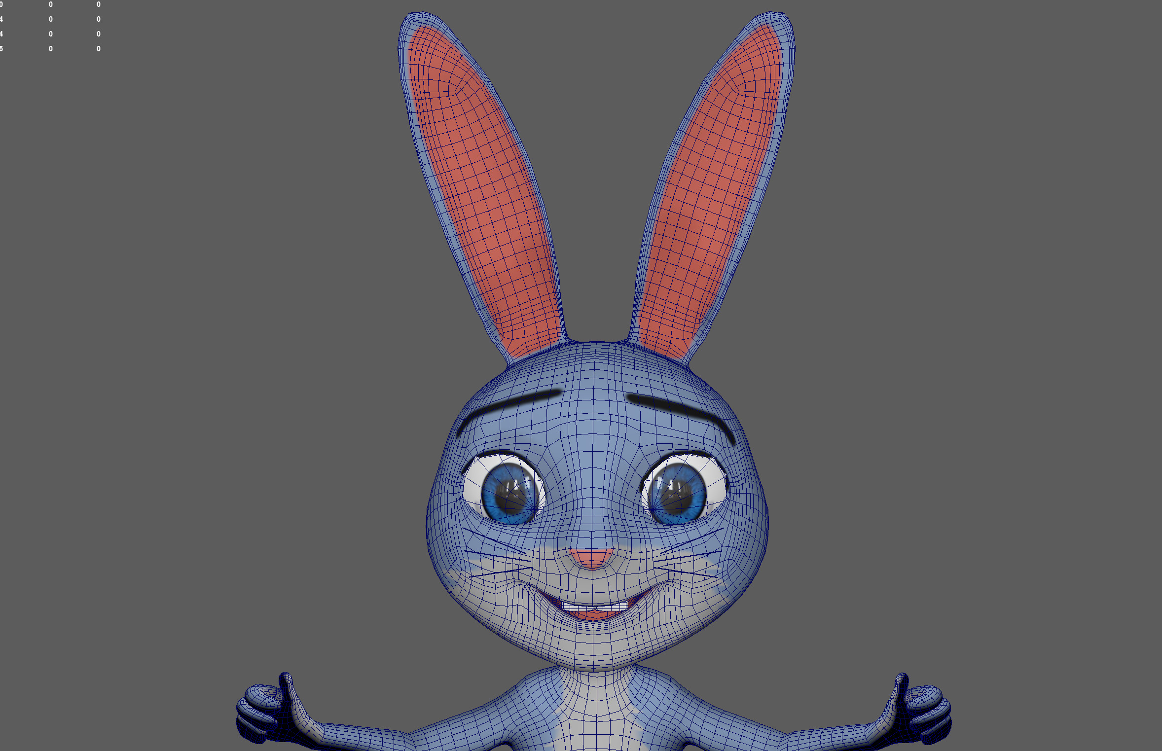 3D Rabbit Character Model Low-poly Low-poly 3D model_17