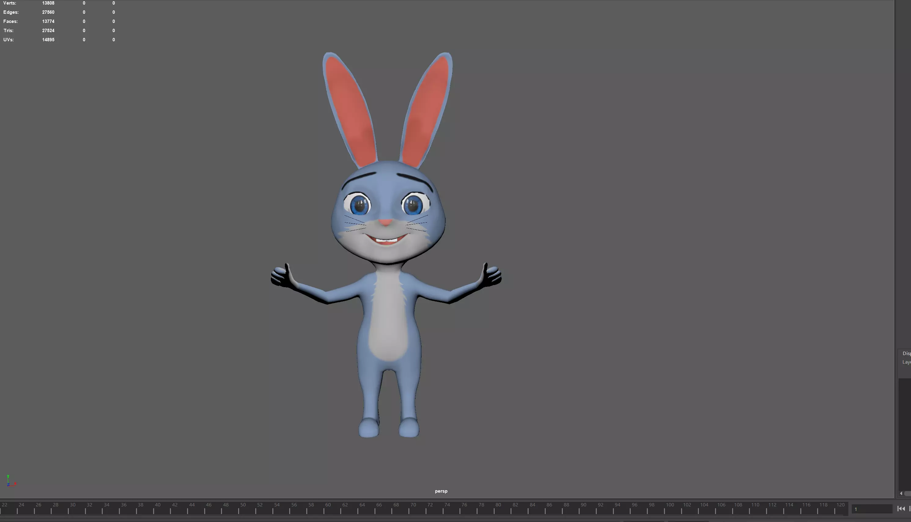 3D Rabbit Character Model Low-poly Low-poly 3D model_0