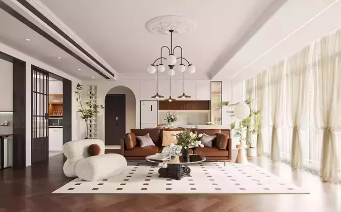 modern living room dining room interior scenes 19