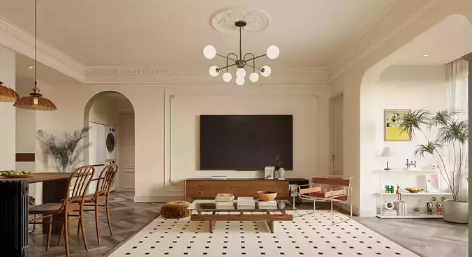 luxury living room dining room interior scenes 20