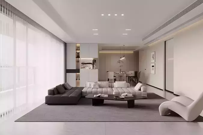 modern living room dining room bedroom interior scenes 26 3D model