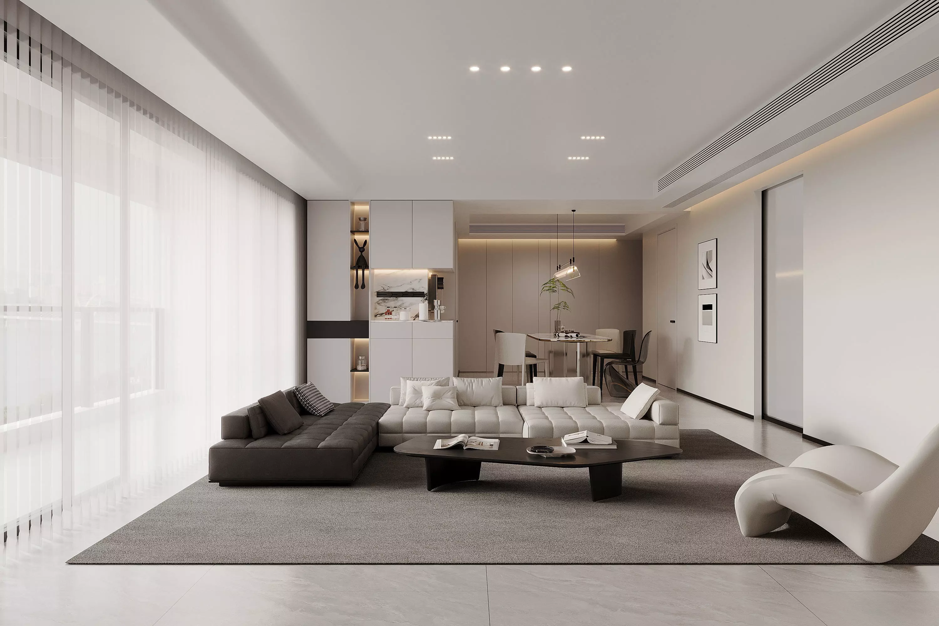 modern living room dining room bedroom interior scenes 26 3D model