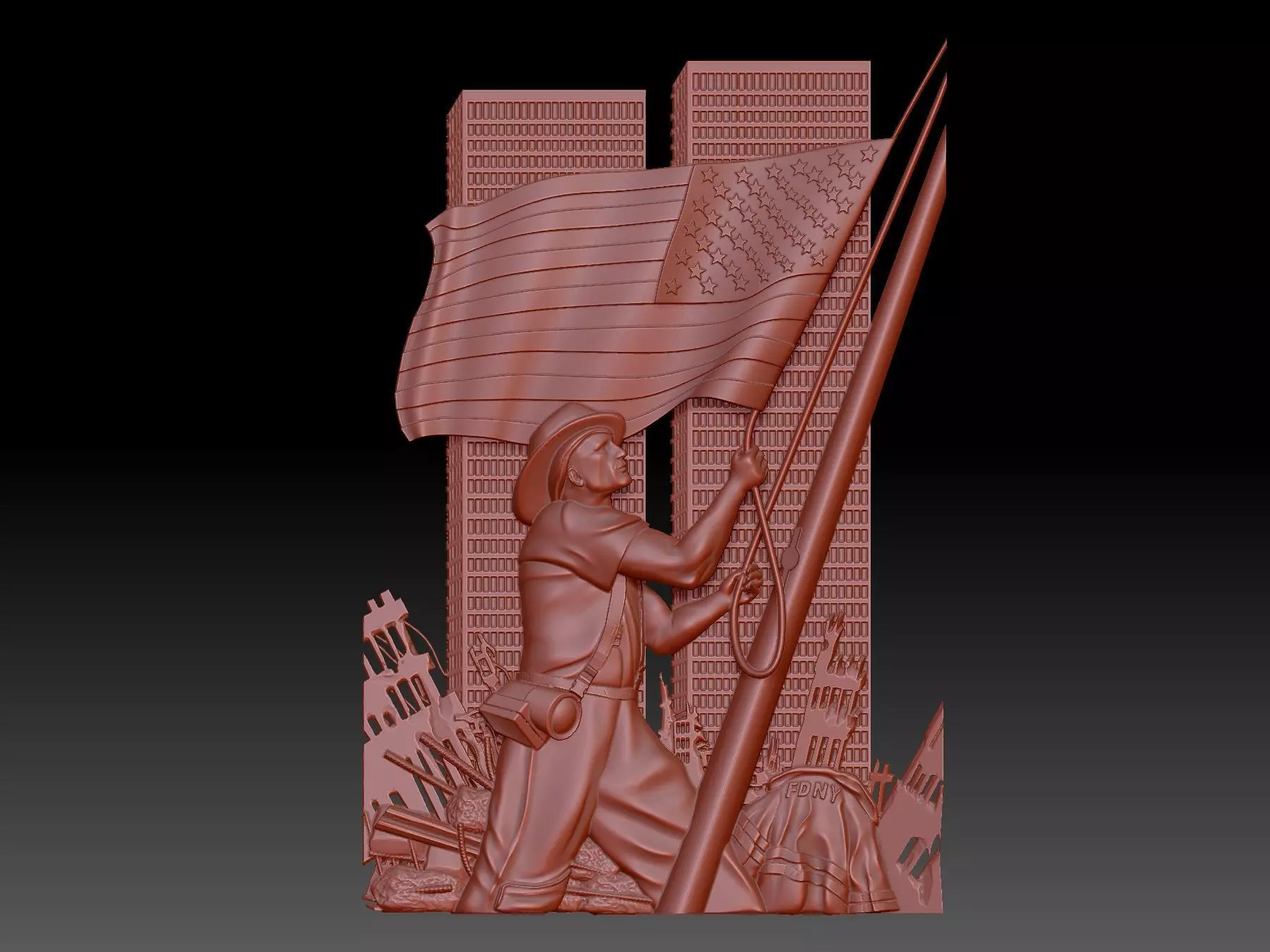 American Flag 3D print model_0