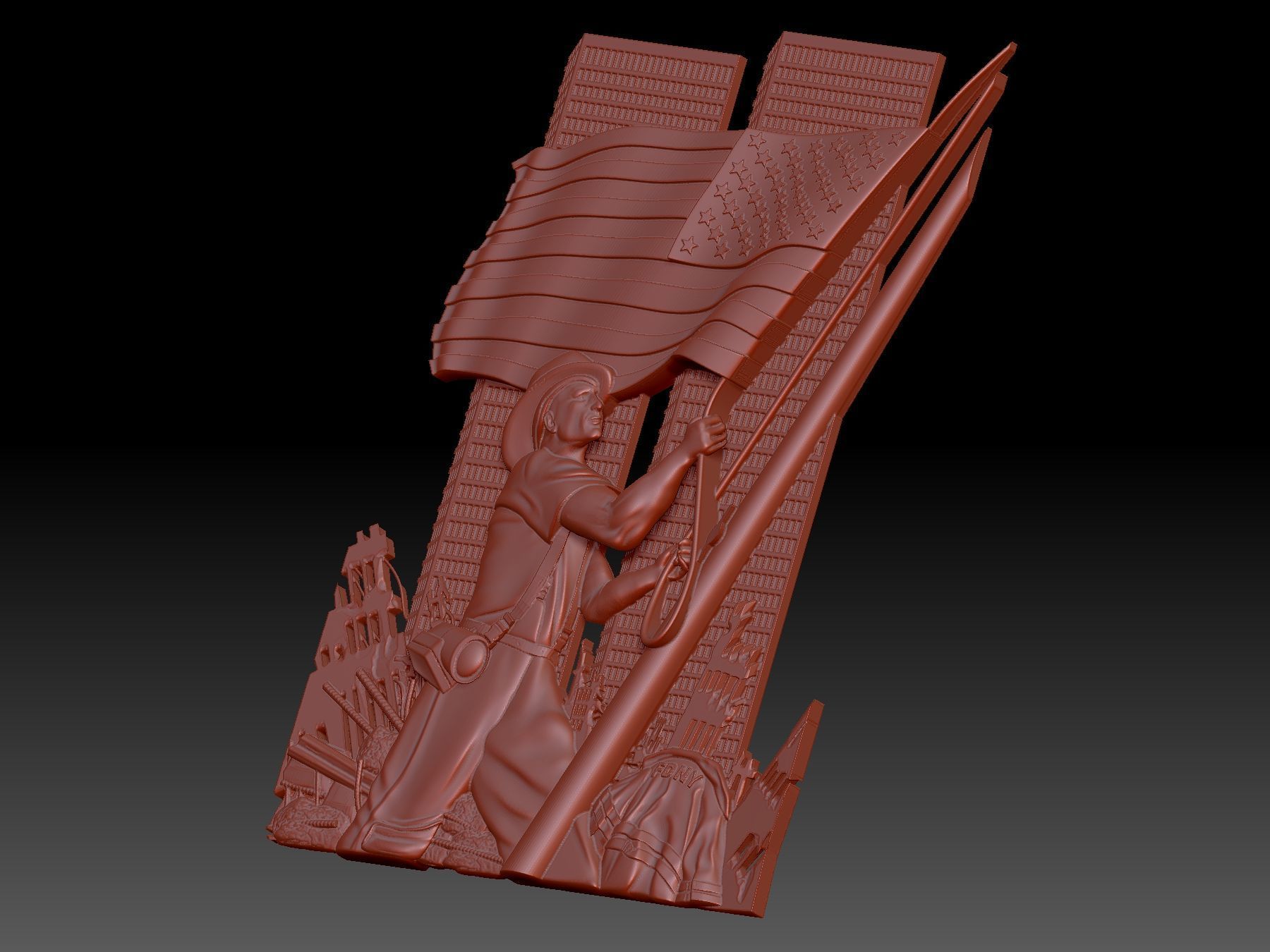 American Flag 3D print model_4