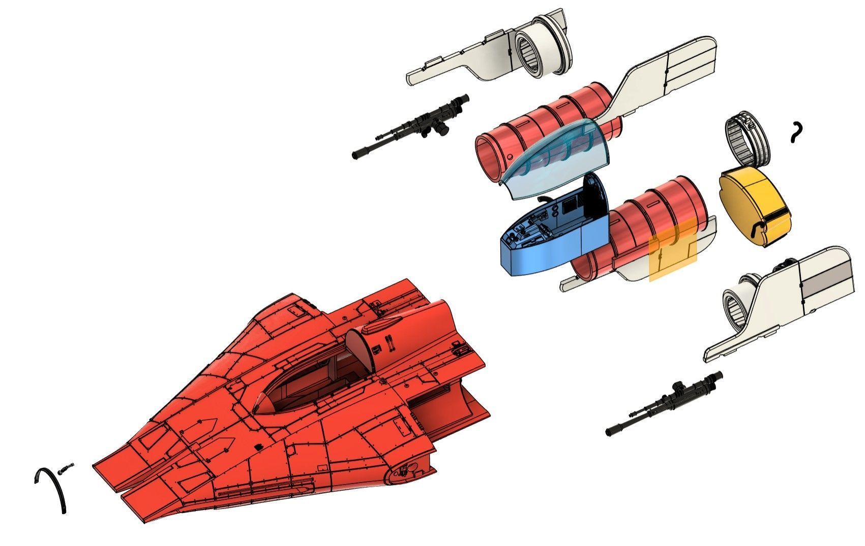 A WING ROTJ 1 18  3D print model_20