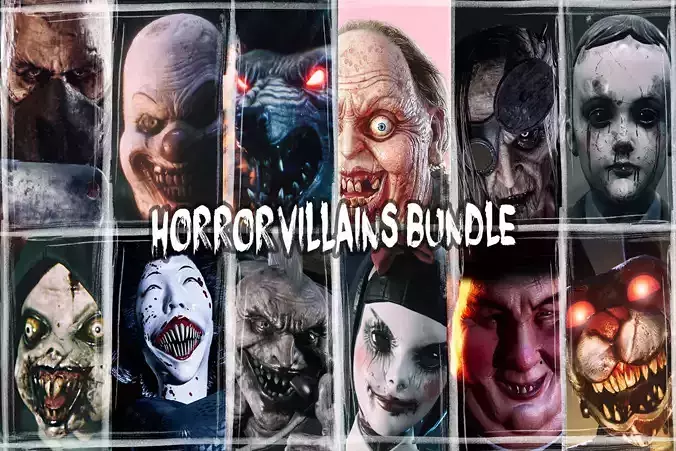 Horror Villains Bundle - Rigged and Animated Low-poly 3D model