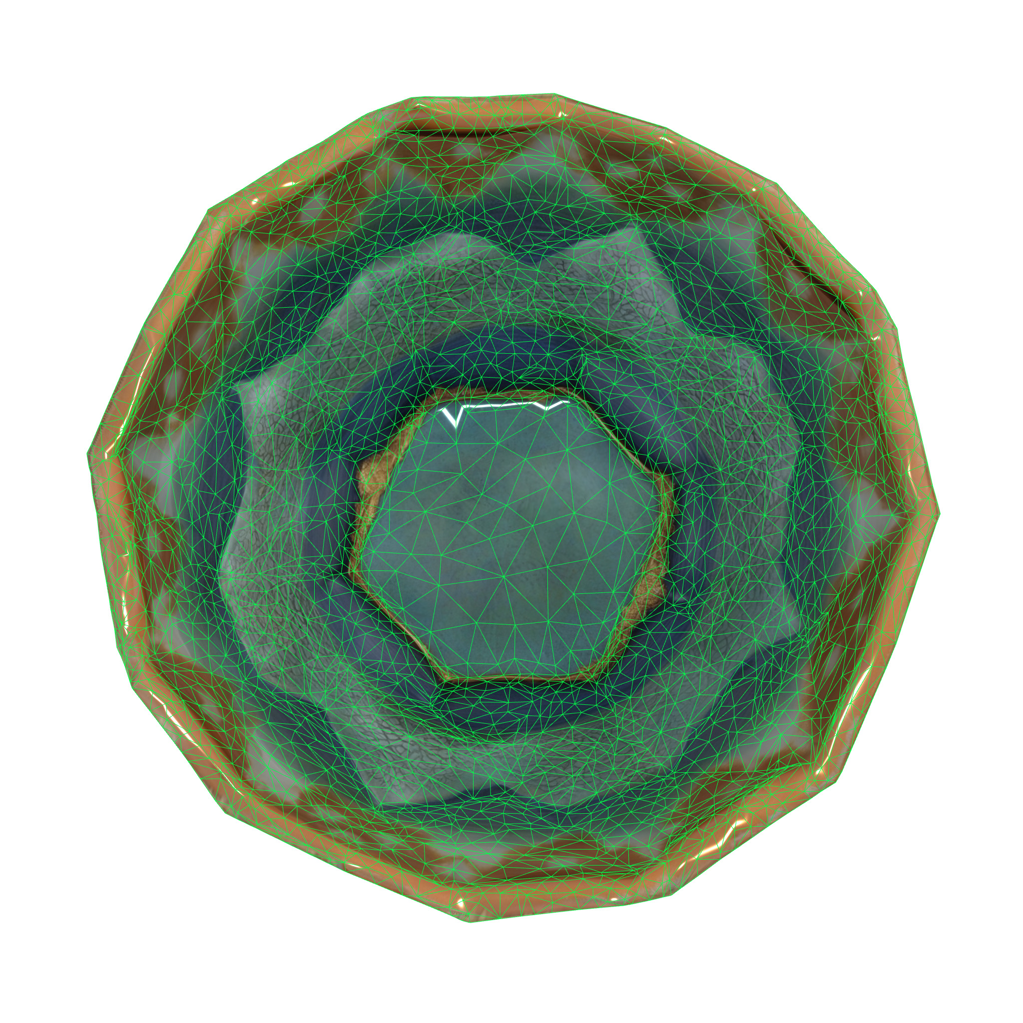 Colorful pattern bowl Low-poly 3D model_7