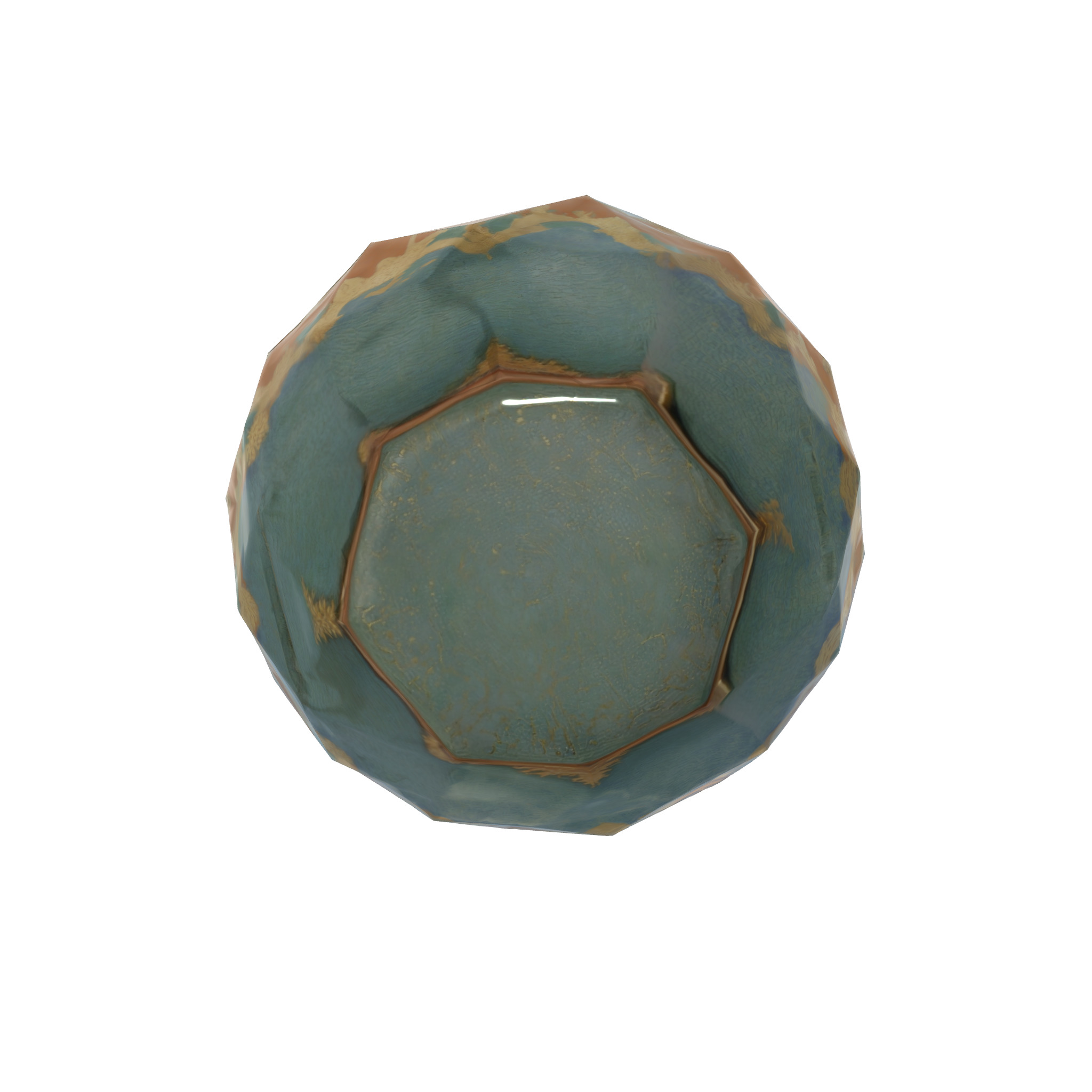 Colorful pattern bowl Low-poly 3D model_4