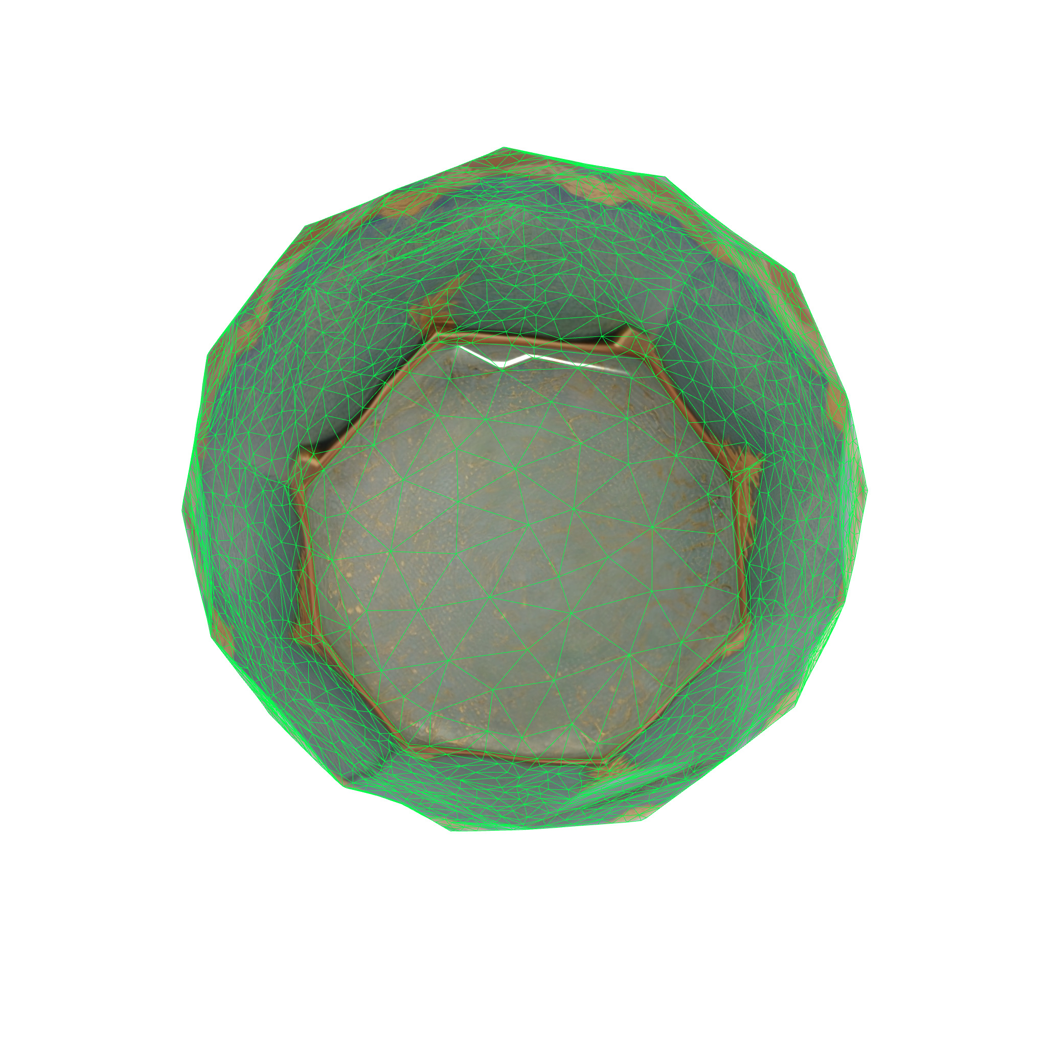 Colorful pattern bowl Low-poly 3D model_6