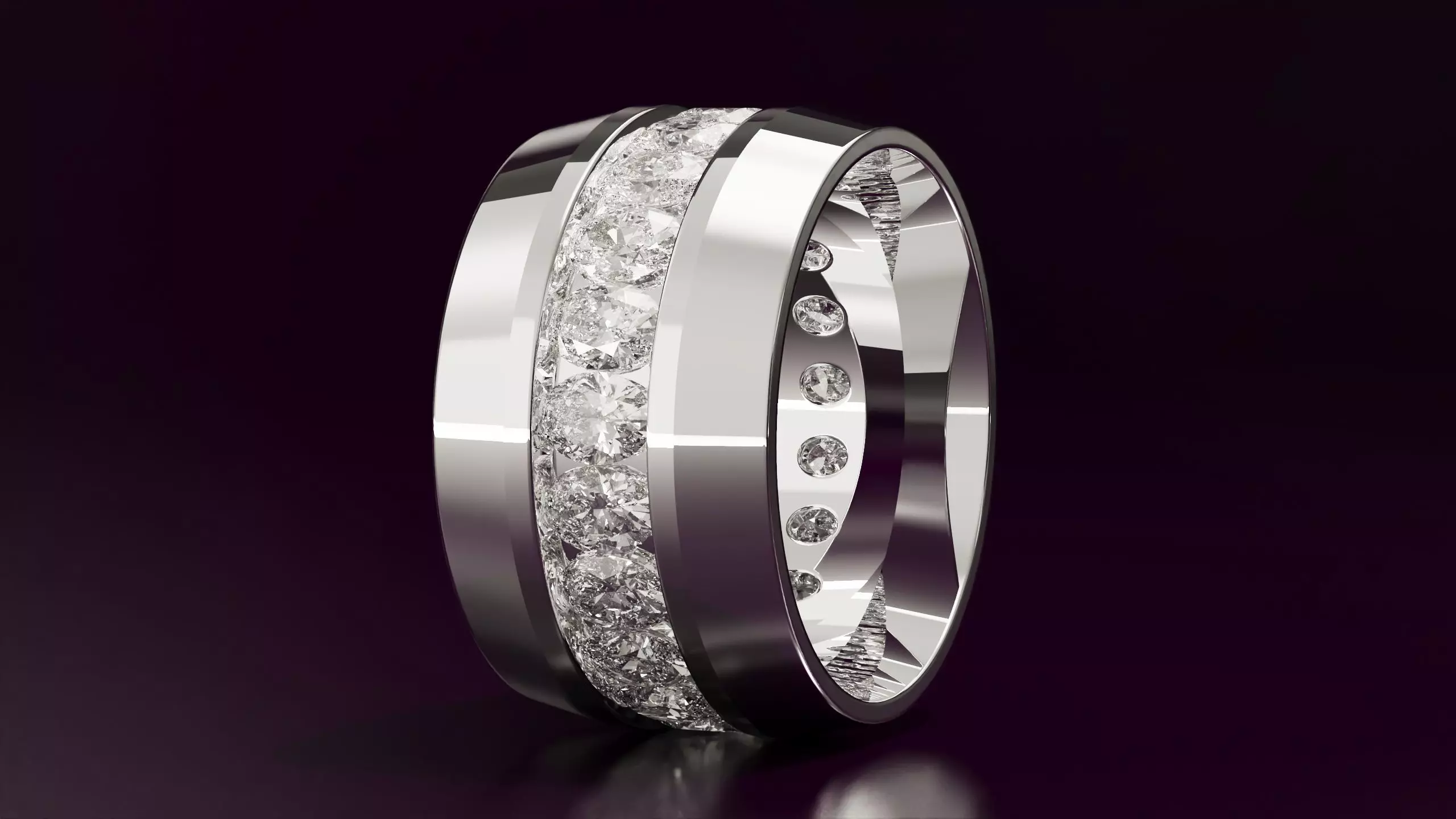 Channel Set Oval Eternity Ring N09 2856CT EU54 3D print model