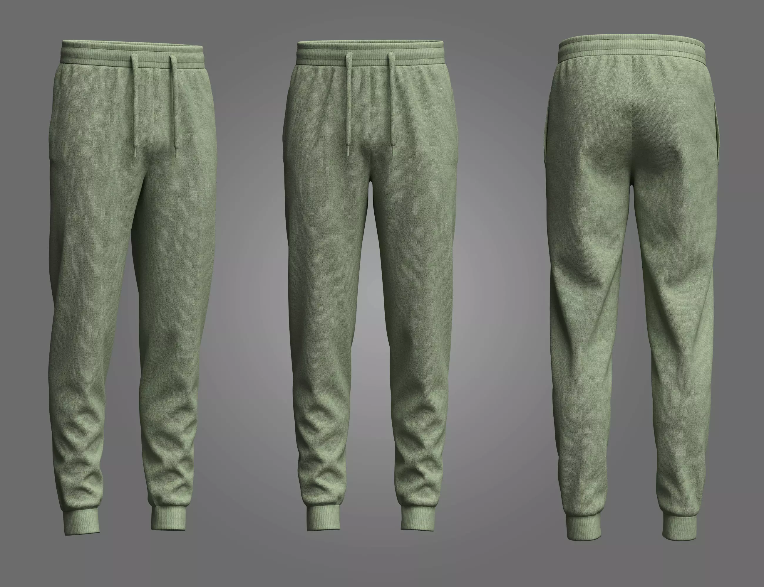 Knit Ribbed Jogger 3D model