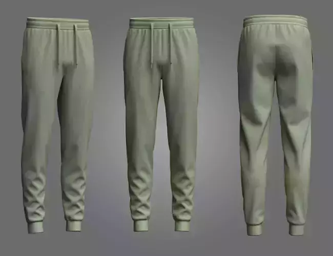 Knit Ribbed Jogger 3D model