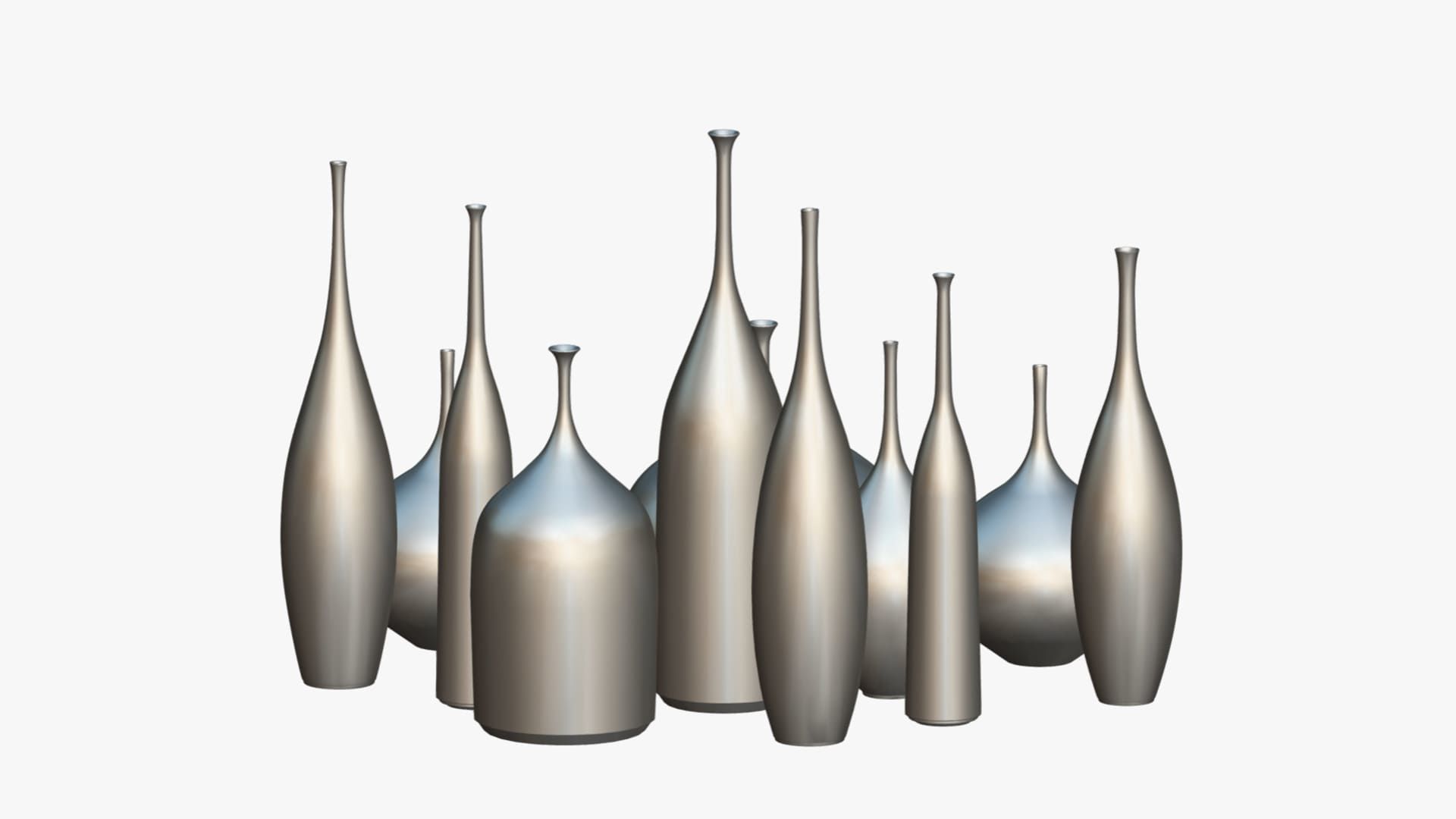 12 Porcelain Vessels Pack- Low Poly Flower Pots Free low-poly 3D model_25