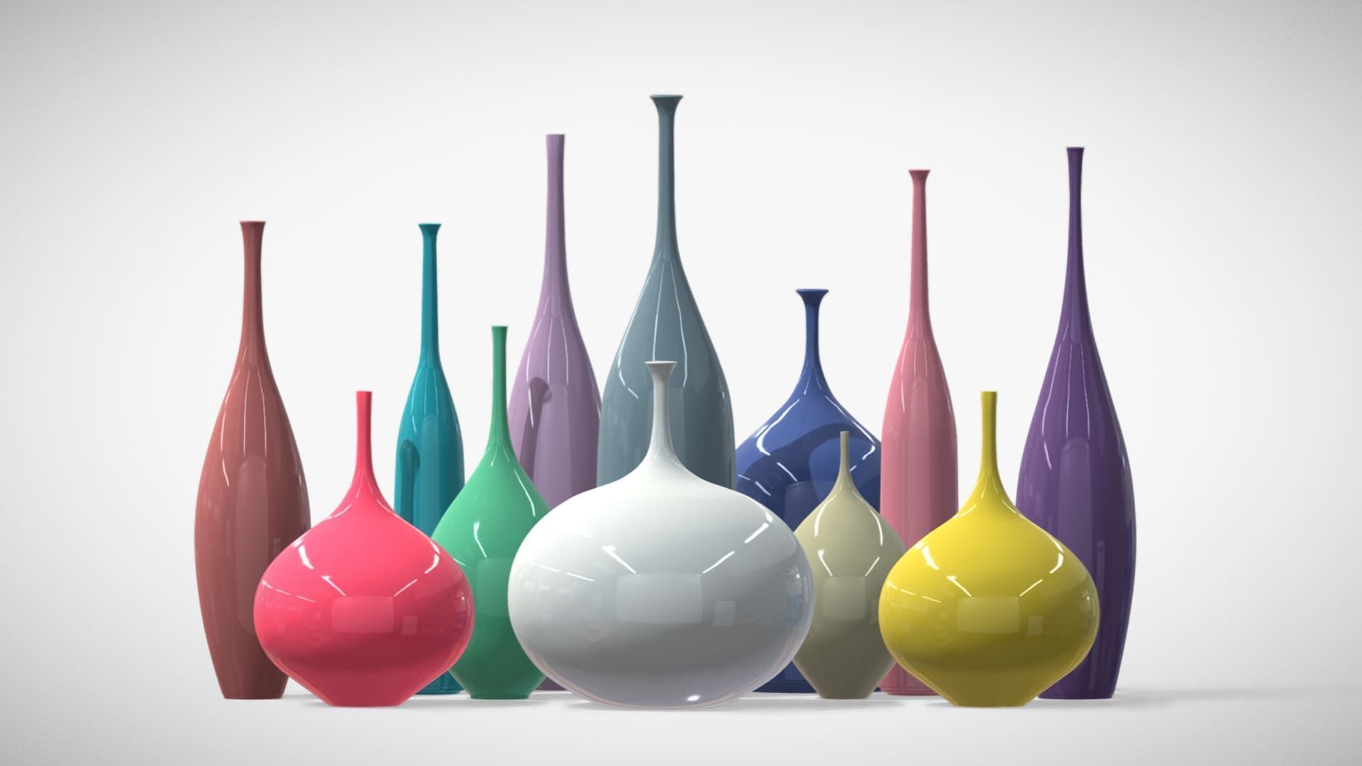12 Porcelain Vessels Pack- Low Poly Flower Pots Free low-poly 3D model_30