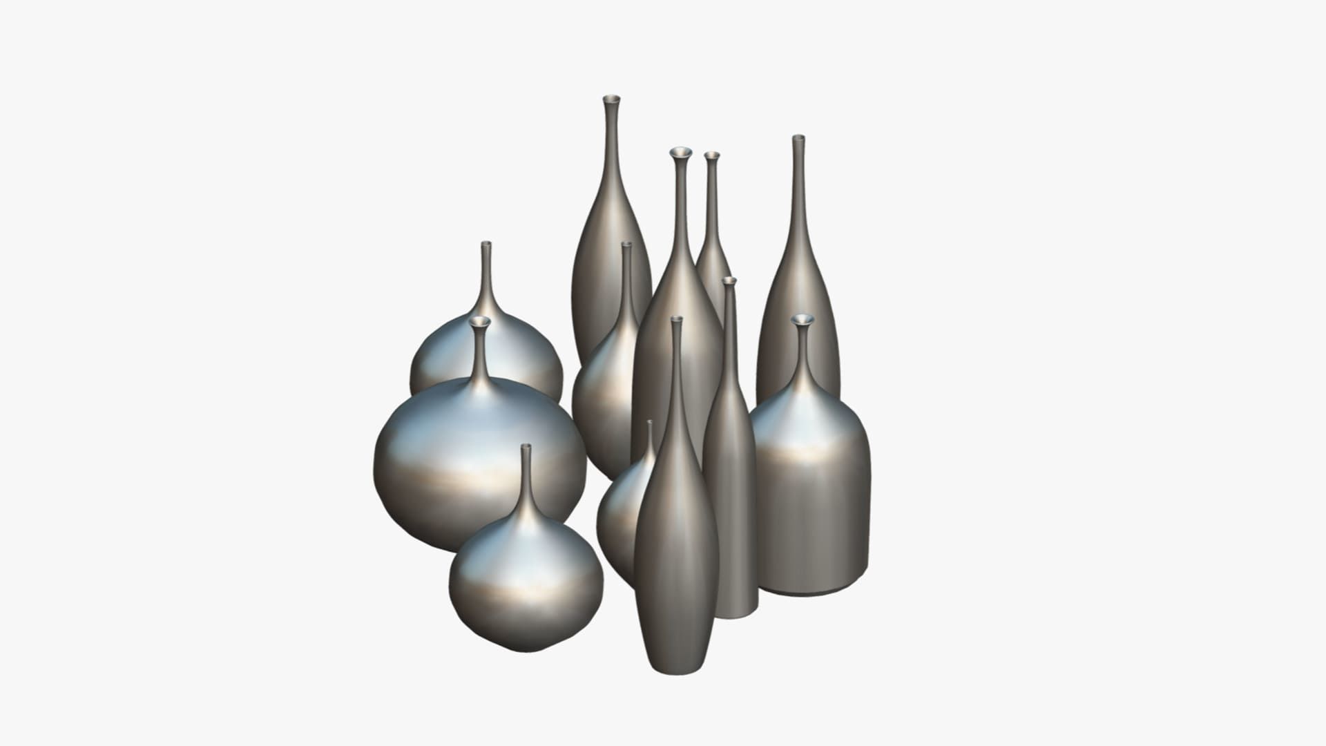 12 Porcelain Vessels Pack- Low Poly Flower Pots Free low-poly 3D model_21