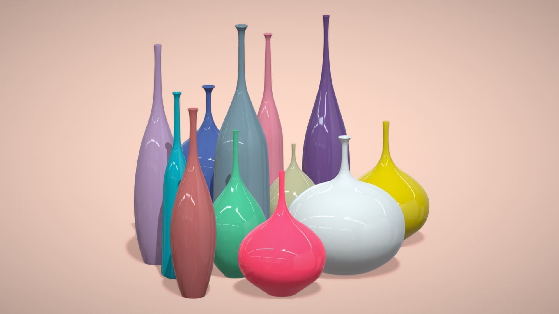 12 Porcelain Vessels Pack- Low Poly Flower Pots Free low-poly 3D model_6