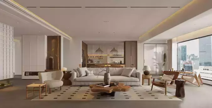 modern living room dining room interior scenes 29