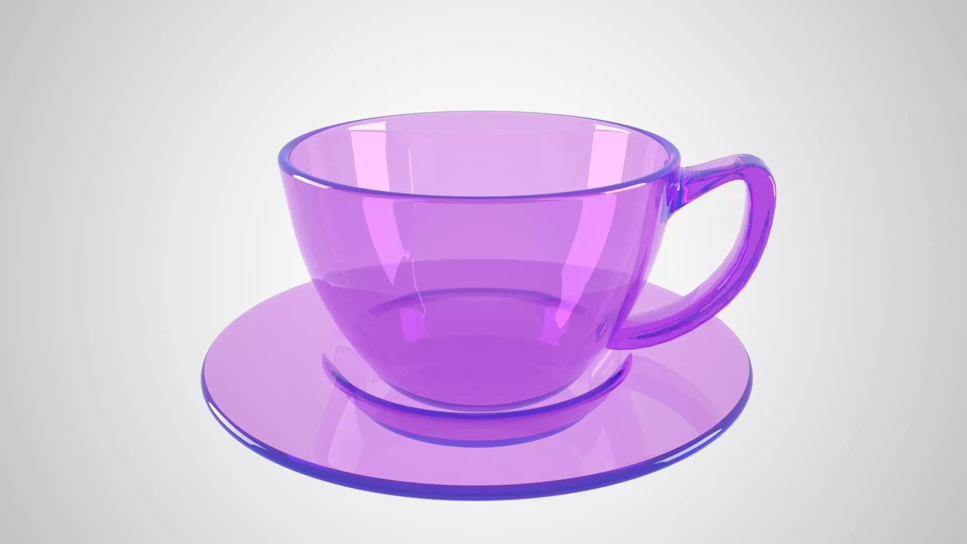16 Most used colored Glass Coffee and Tea Cups with Saucer 3D Model Collection_17