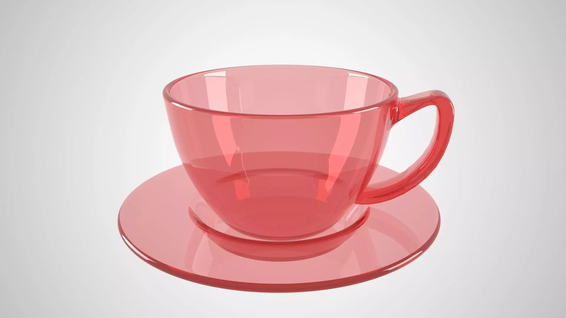 16 Most used colored Glass Coffee and Tea Cups with Saucer 3D Model Collection_5