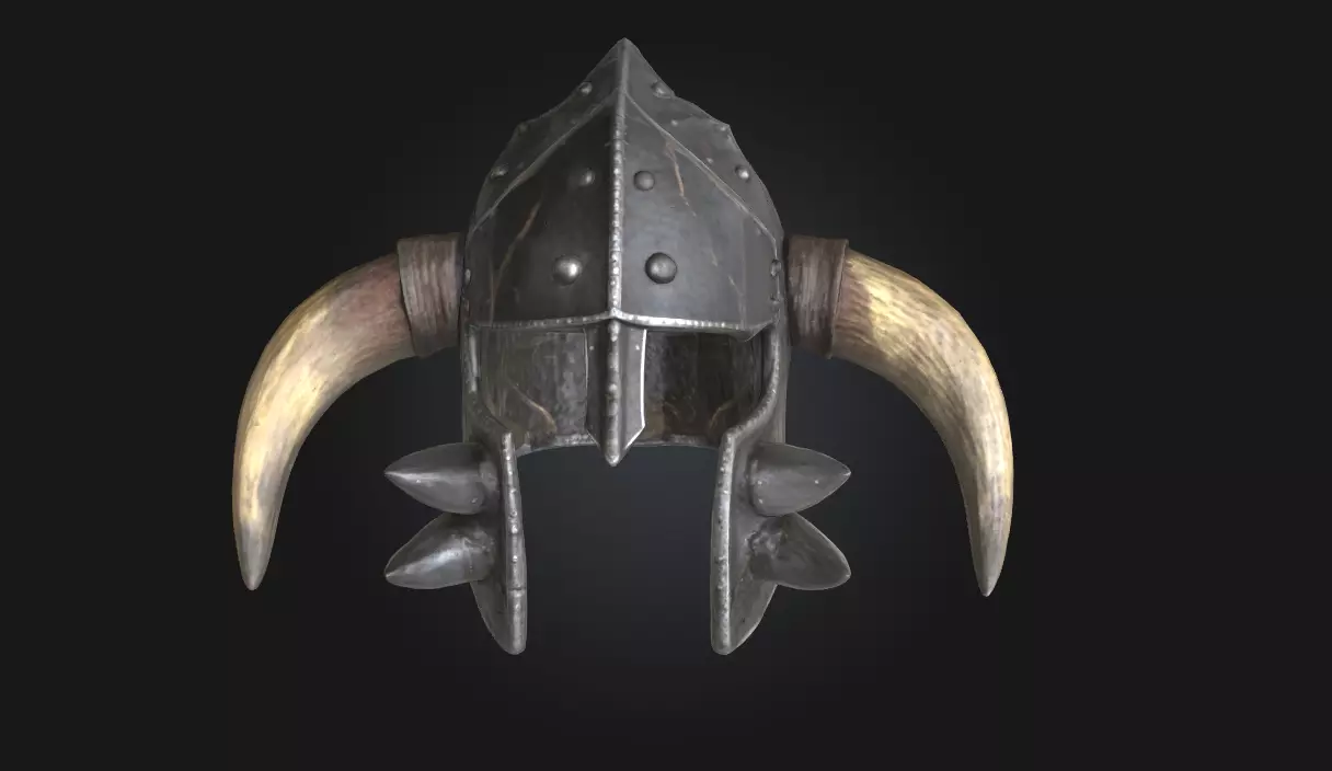 Warriors Horned Helm  Relic of the Fierce 3D model_0