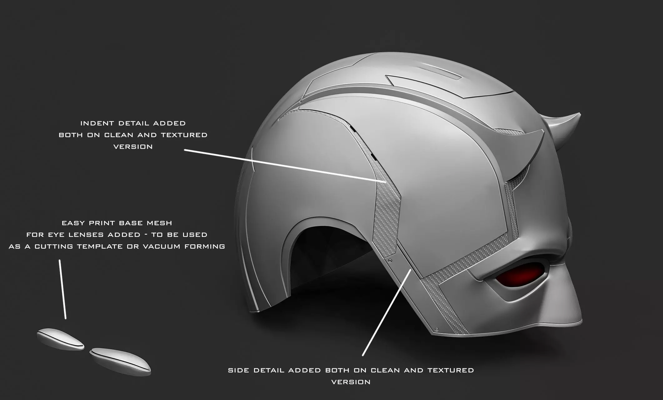 Daredevil cowl 3D print model_3