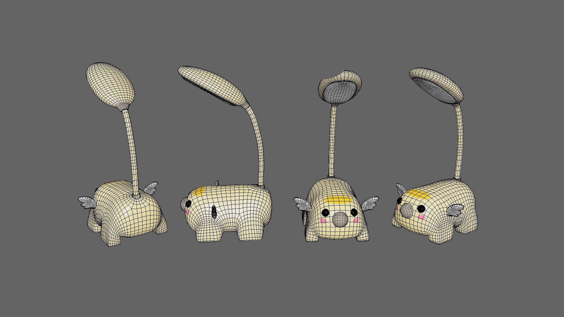 Angel Desk Lamp Low-poly 3D model_6