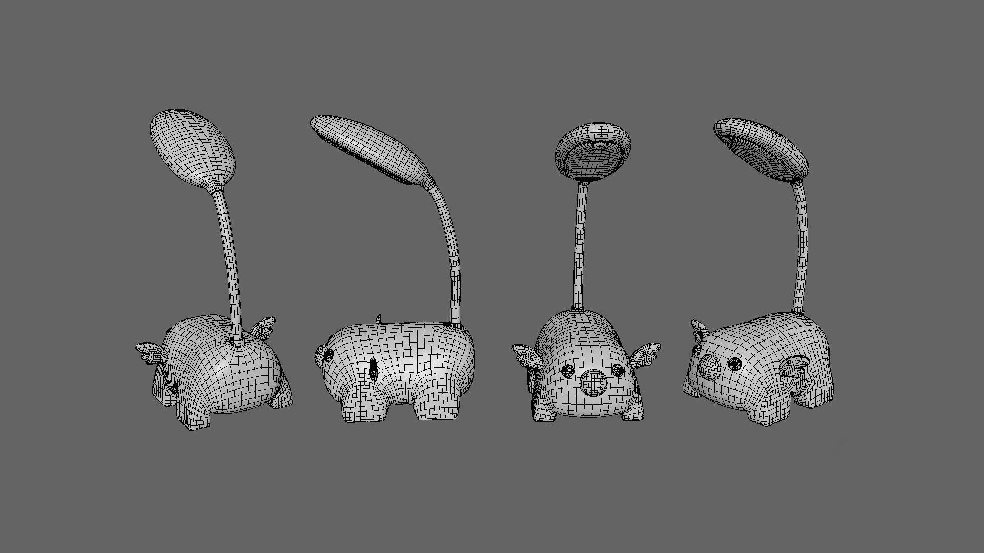 Angel Desk Lamp Low-poly 3D model_5