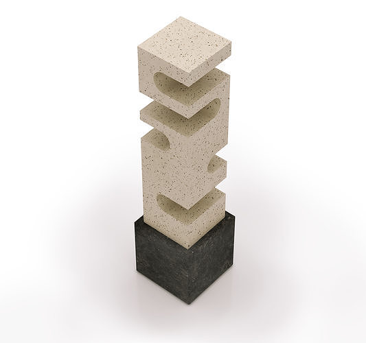 Modern Decorative Accent Sculpture  Low-poly 3D model