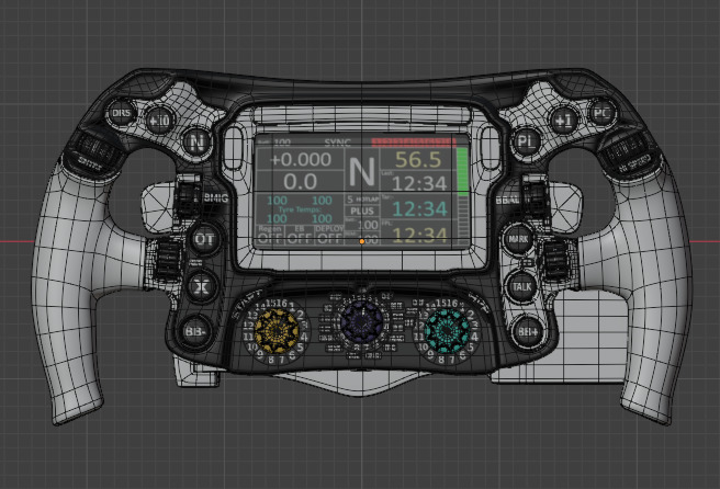 f1 steering wheel 3D model 3D model_10