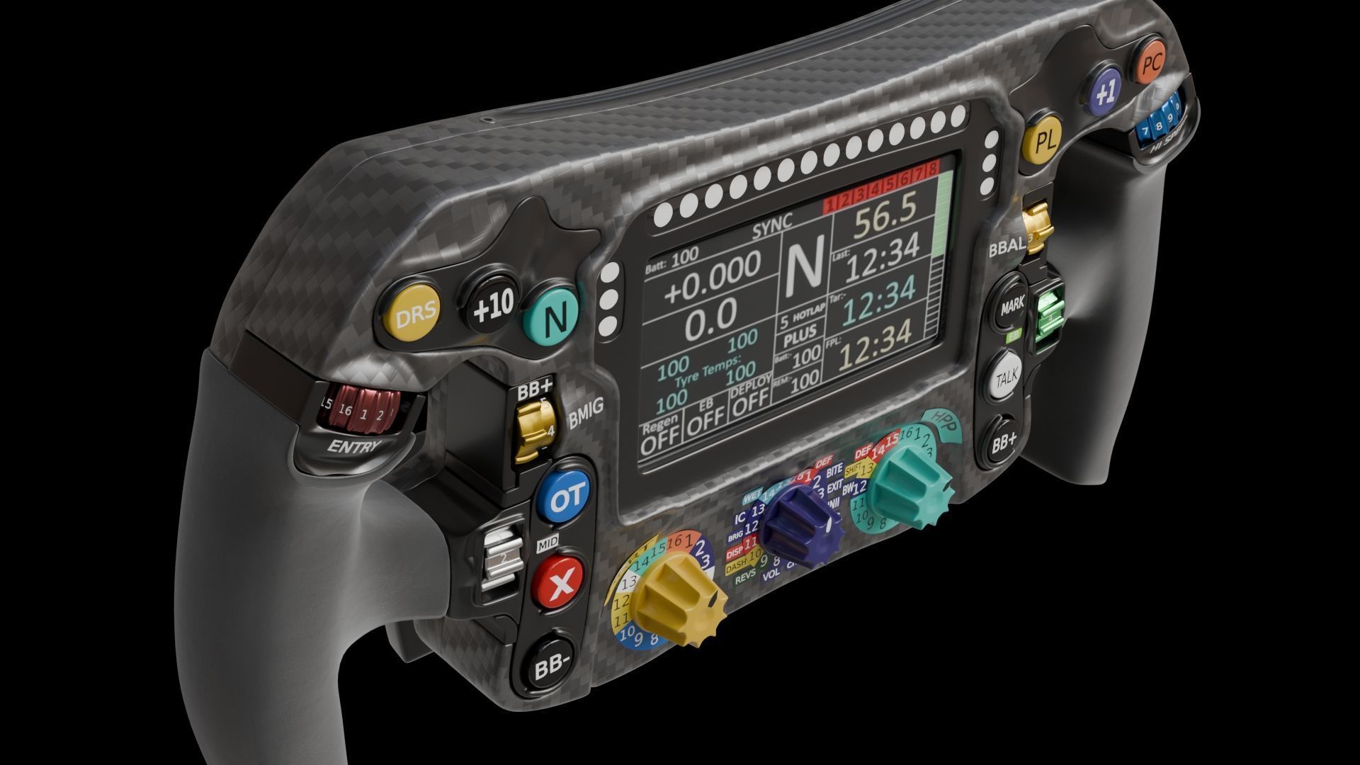 f1 steering wheel 3D model 3D model_7