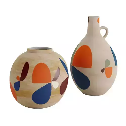 Two wheel thrown large vases