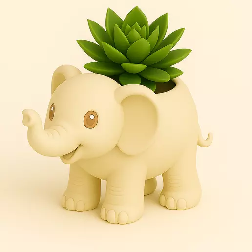Joyful Jungle Elephant Planter 3D print model