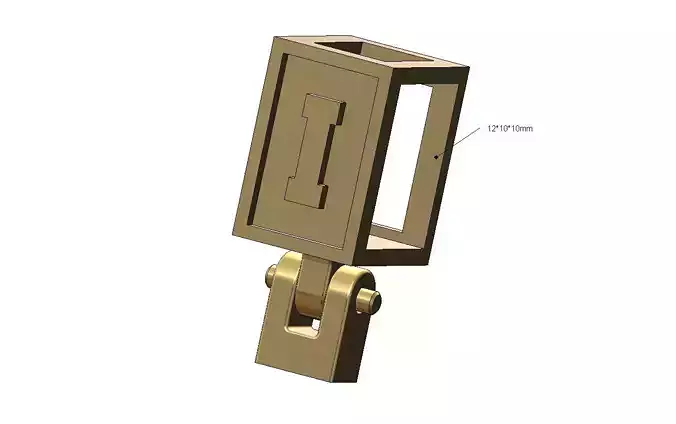 I letter varsity font 12x10x10mm enamel bail link