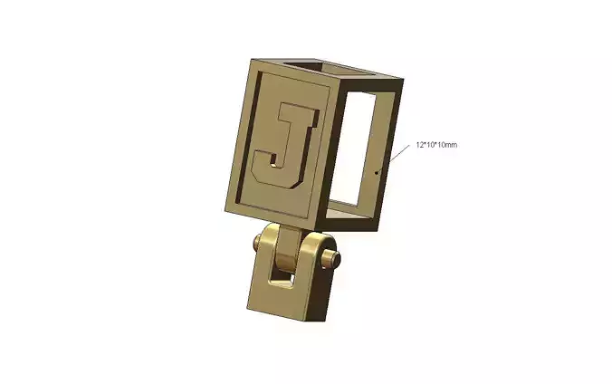 J letter varsity font 12x10x10mm enamel bail link