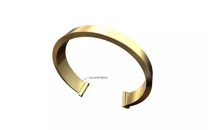 Conical rectangular section cuff bracelet size M 3D print model