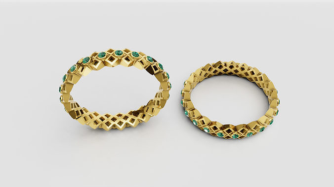  geometric gold ring 3D printable model   3D print model