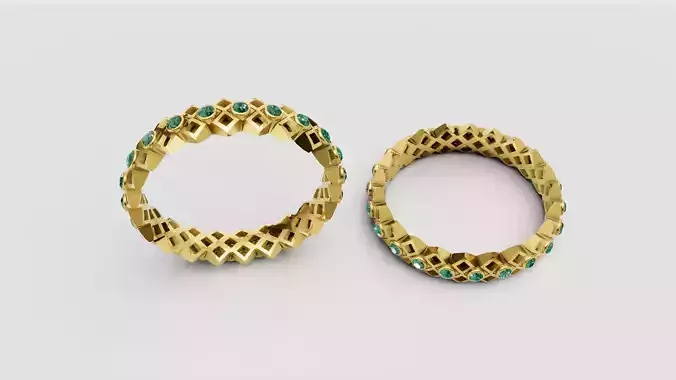  geometric gold ring 3D printable model  