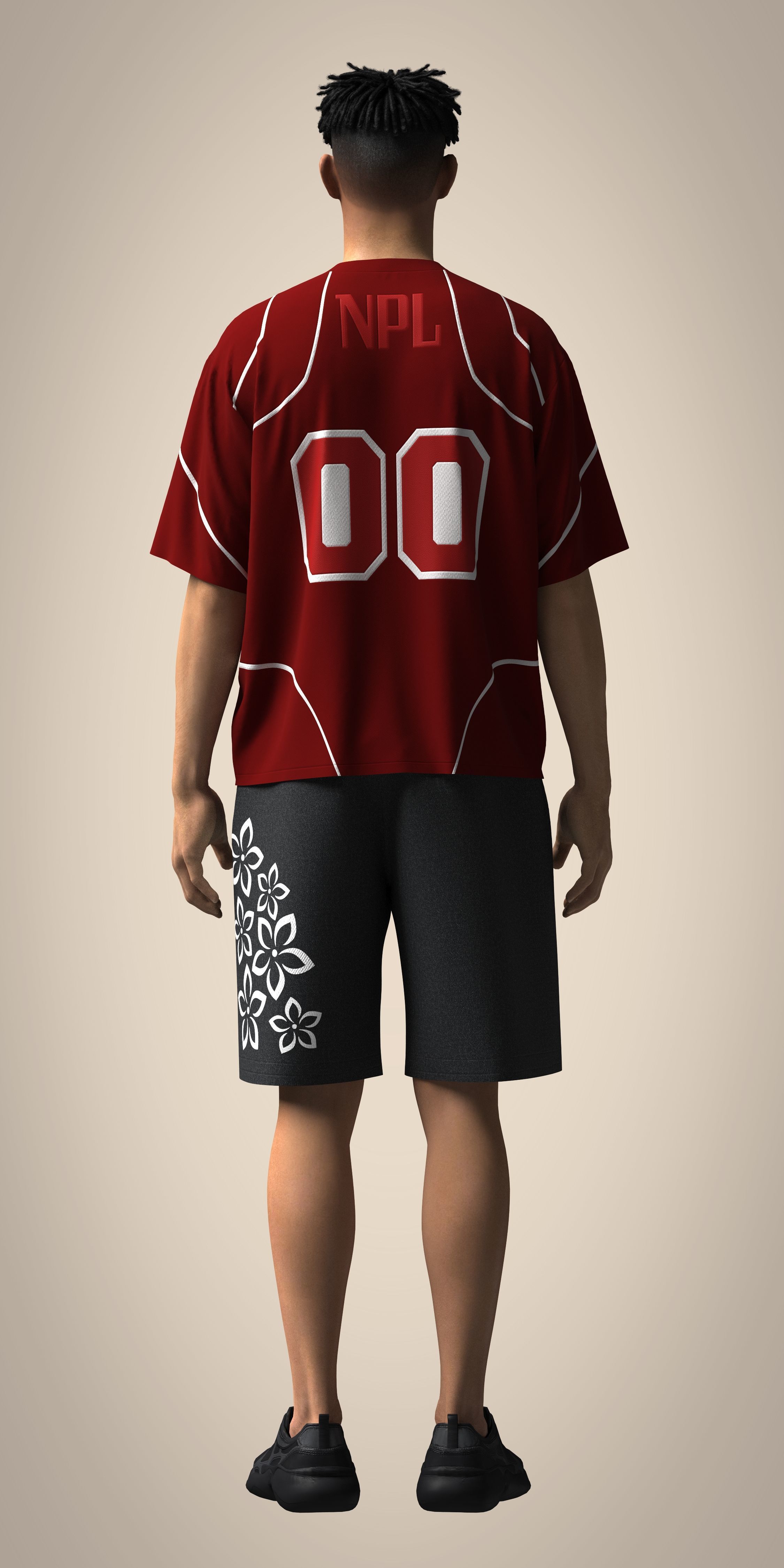 READ DESCRIPTION High quality 3D Denim shorts and custom t-shirt 3D model_2