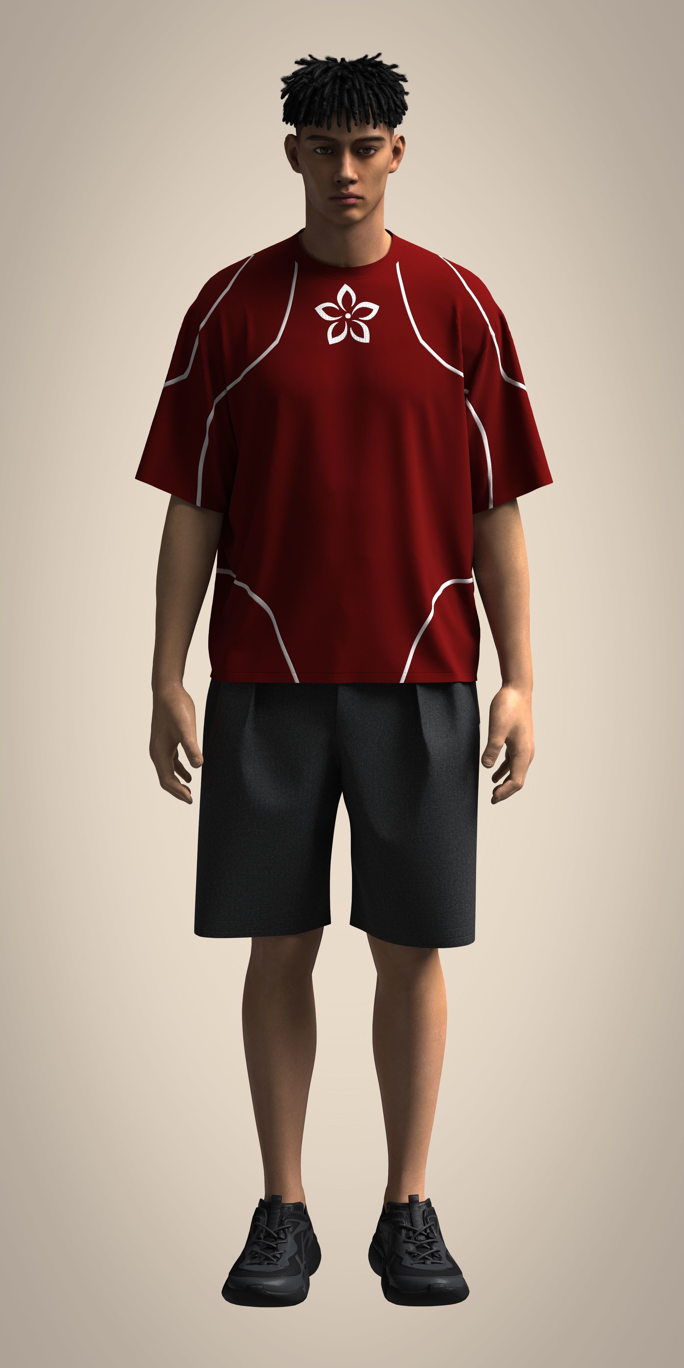 READ DESCRIPTION High quality 3D Denim shorts and custom t-shirt 3D model_1