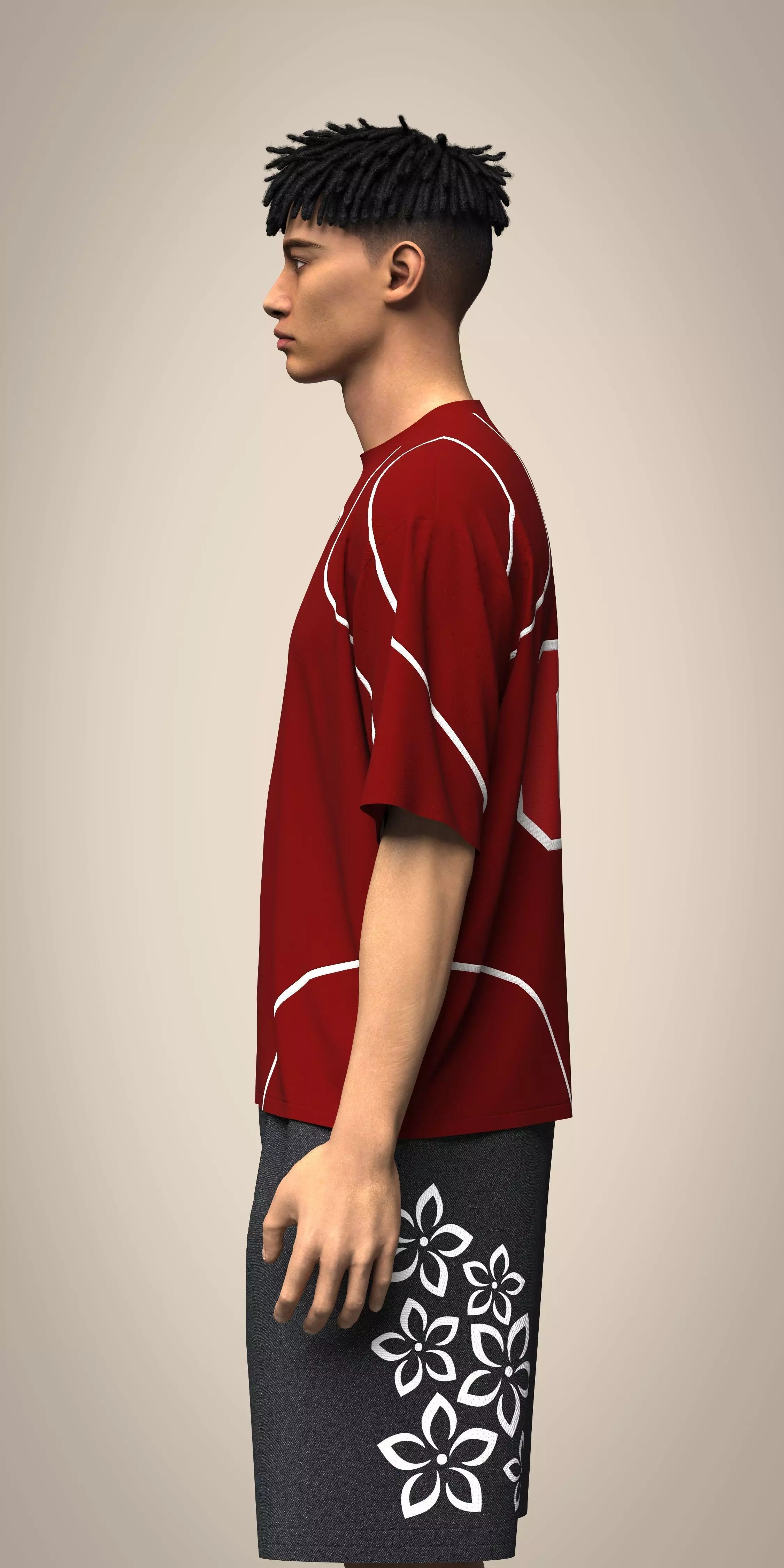 READ DESCRIPTION High quality 3D Denim shorts and custom t-shirt 3D model_0