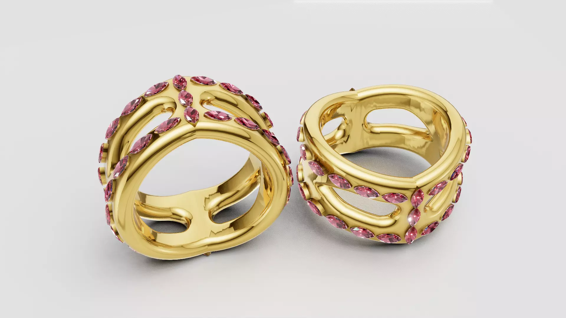 gold openwork ring 3D printable model 3D print model