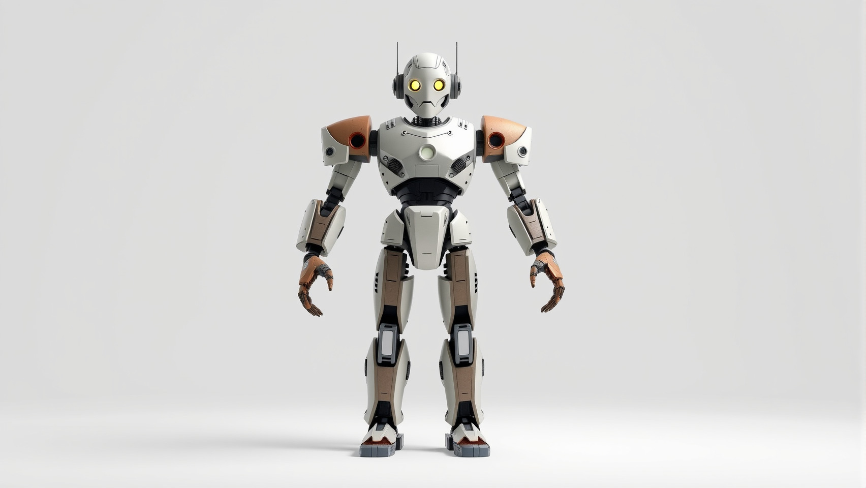 CyberBot Mechanical Robot Rigged and Animated Low-poly 3D model_2