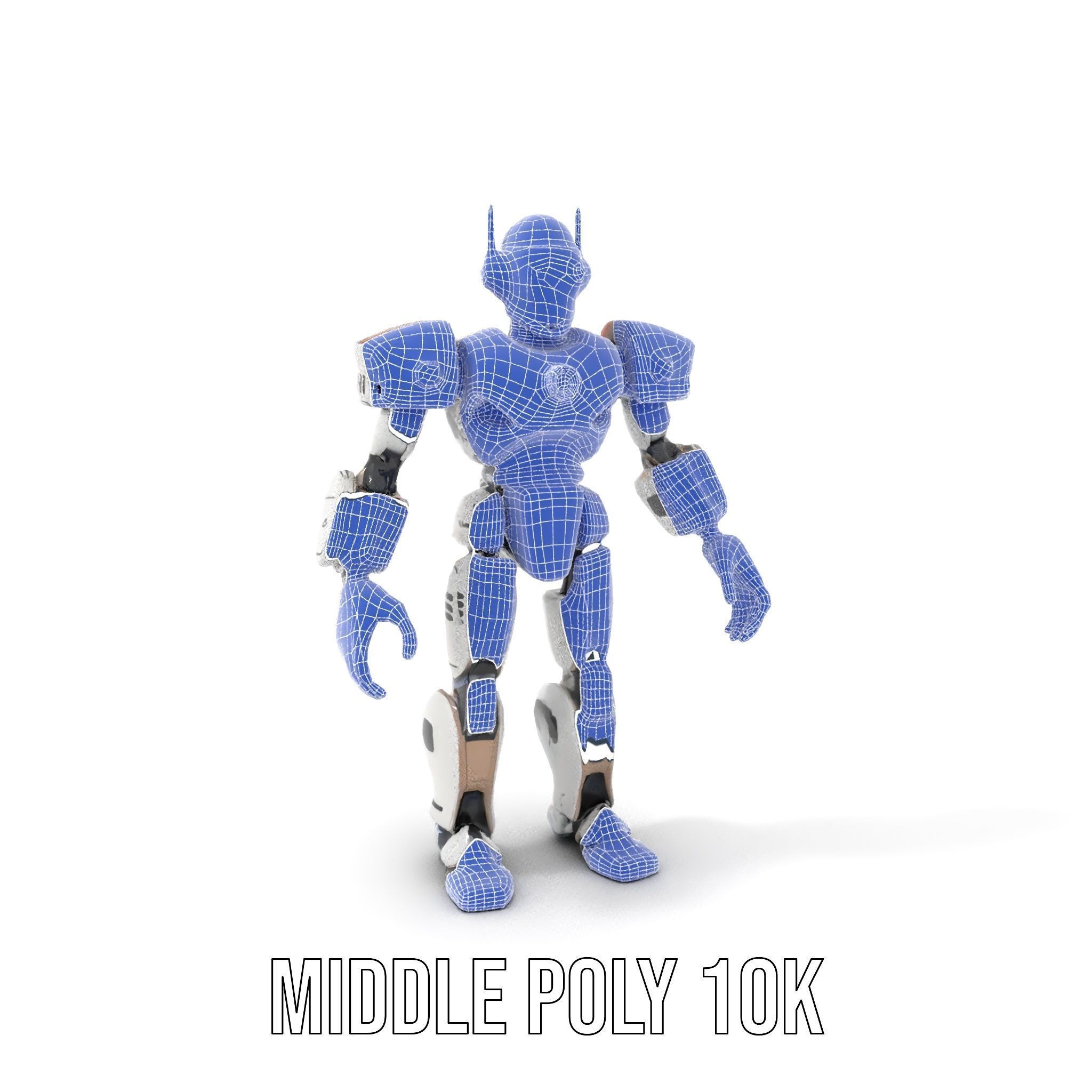 CyberBot Mechanical Robot Rigged and Animated Low-poly 3D model_21