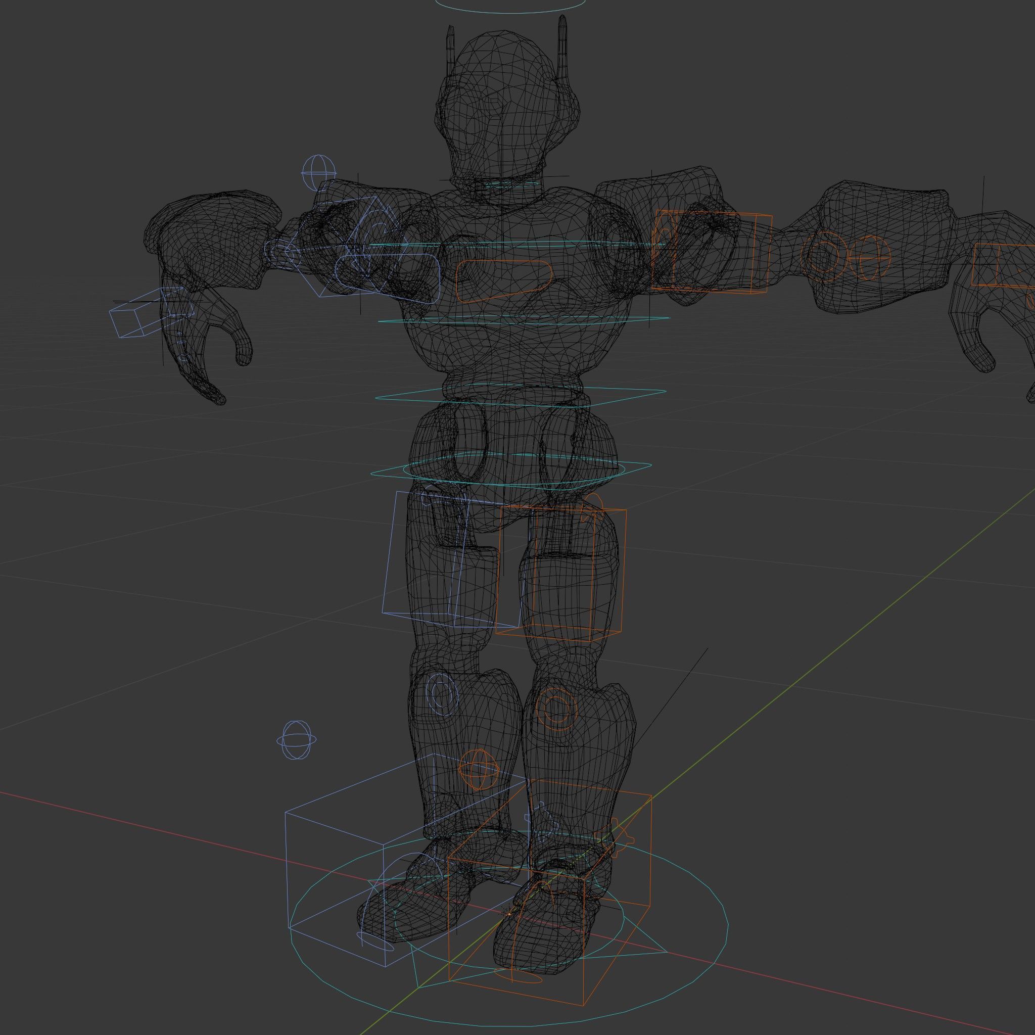 CyberBot Mechanical Robot Rigged and Animated Low-poly 3D model_5