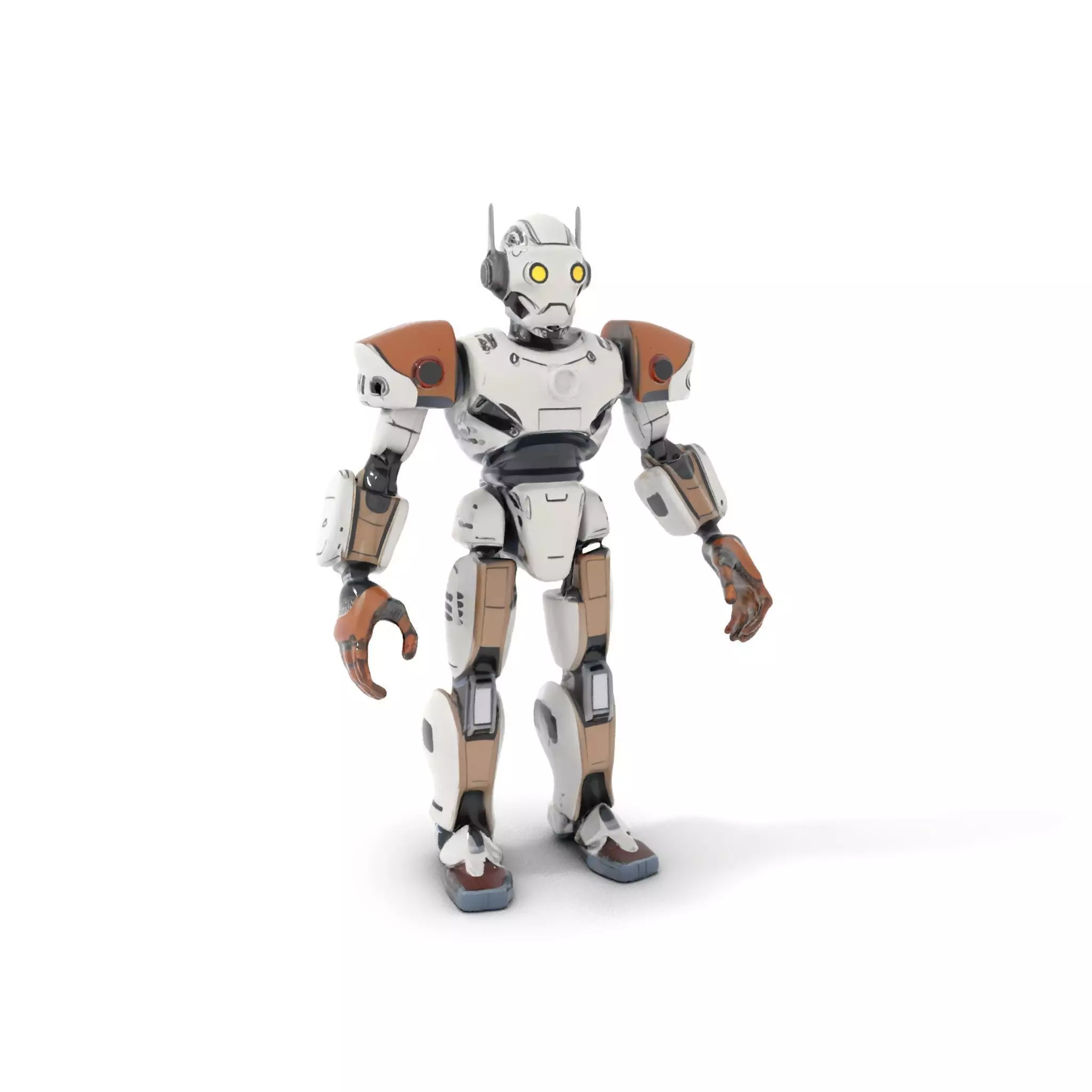 CyberBot Mechanical Robot Rigged and Animated Low-poly 3D model_0