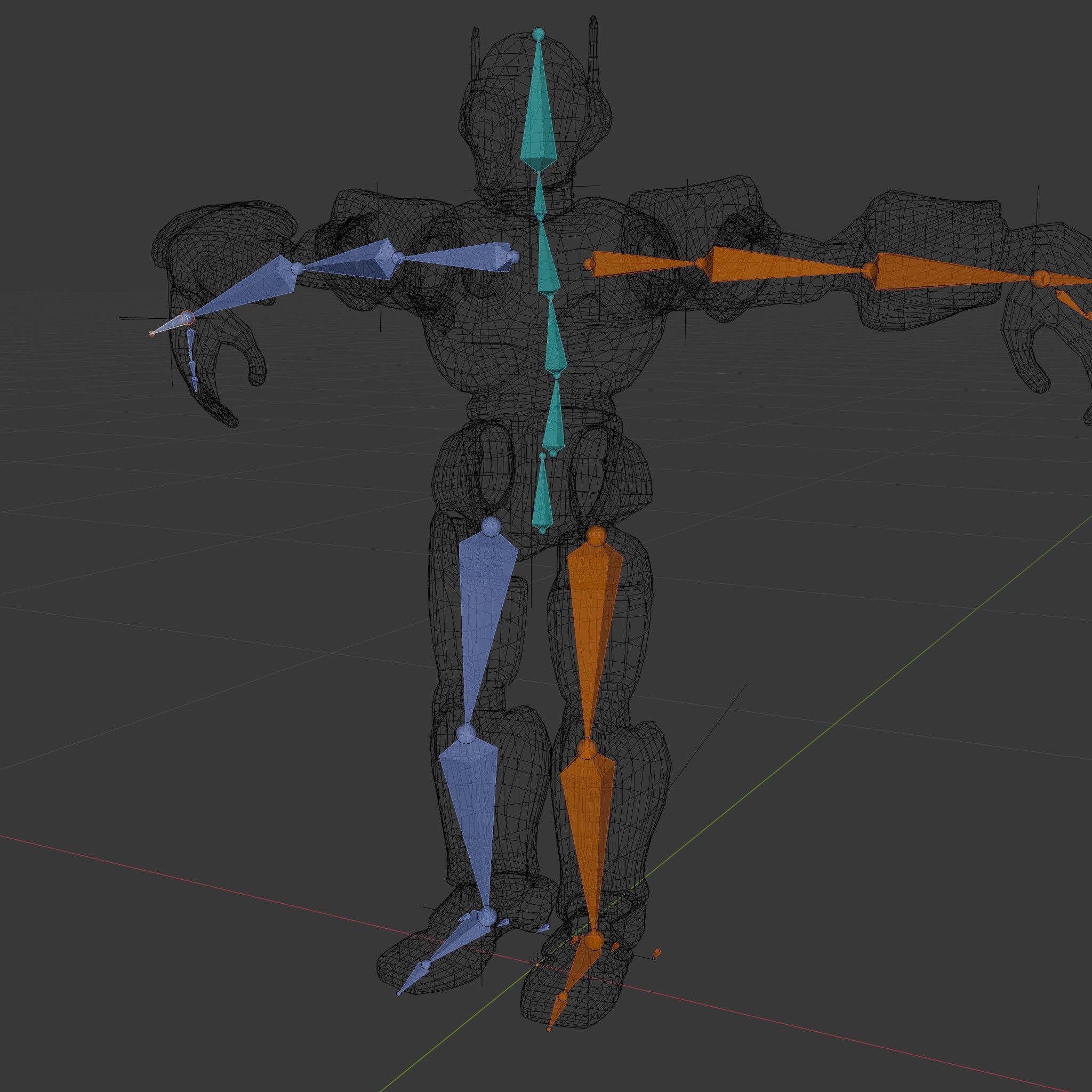 CyberBot Mechanical Robot Rigged and Animated Low-poly 3D model_6