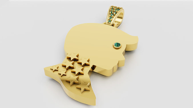 gold girl pendant 3D printable model   3D print model